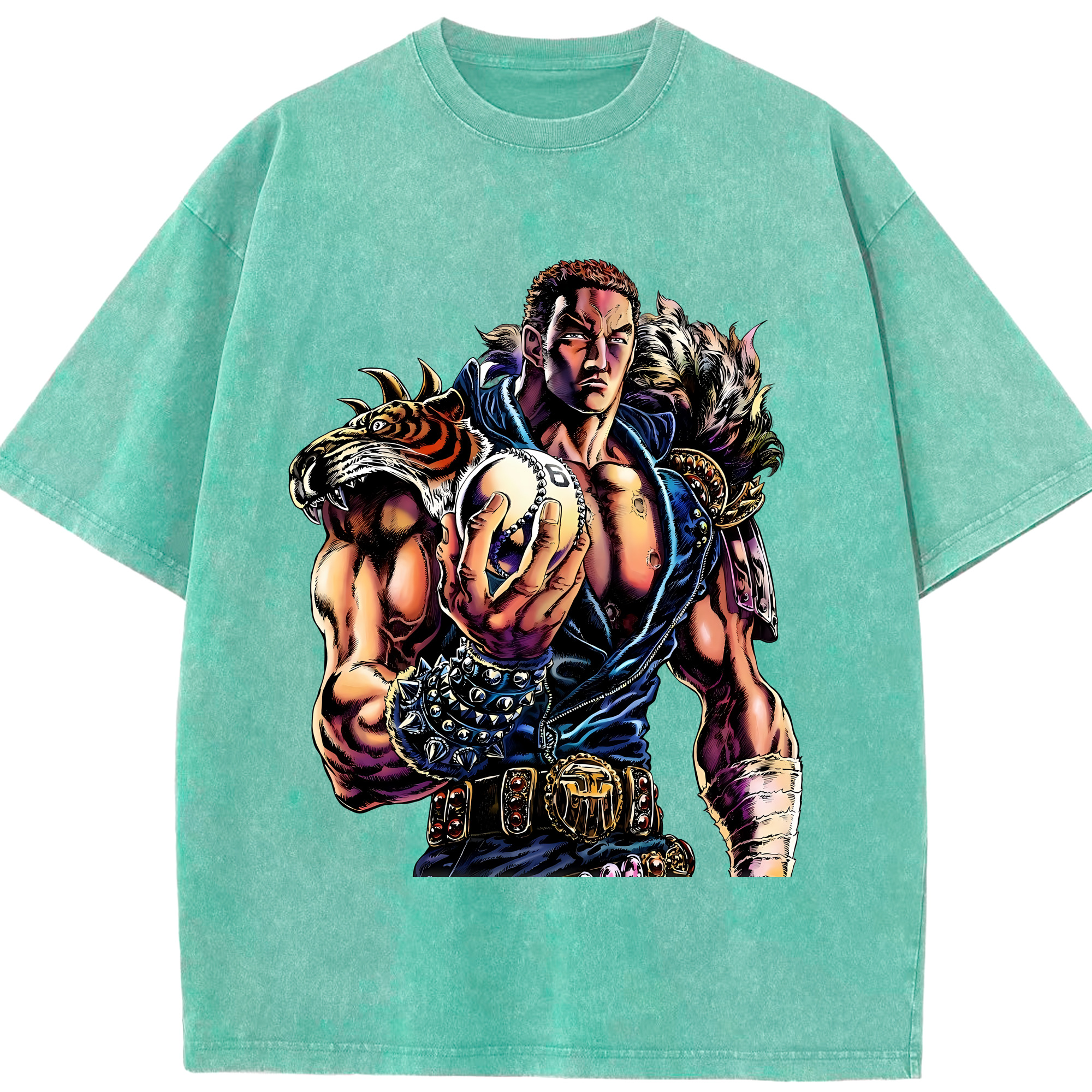 （画像用） 北斗の拳 Fist of the North Star 綿100% ヴィンテージ風 半袖Tシャツ（フロントプリント）
